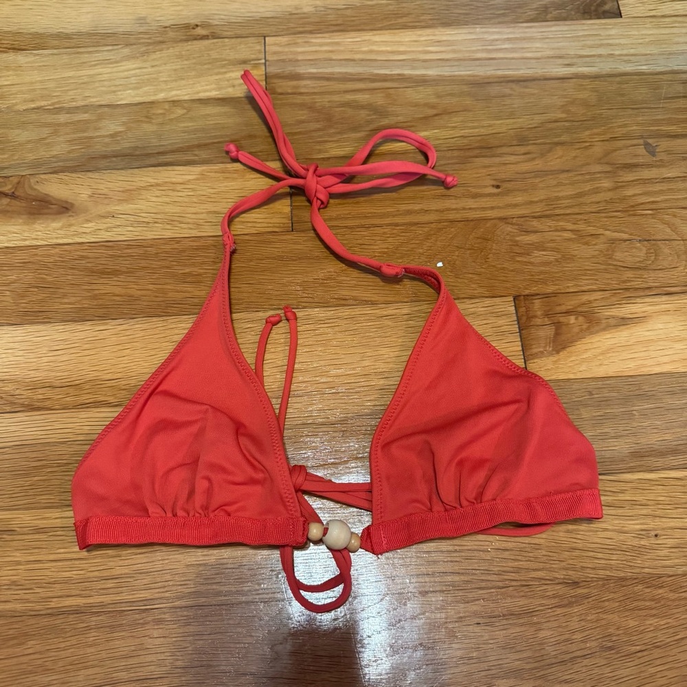 Women’s Secret Red Halter Bikini Top With Beads